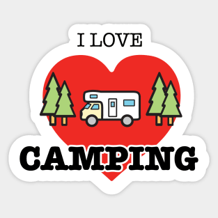 I Love Camping - Heart and Motorhome - Class C Sticker